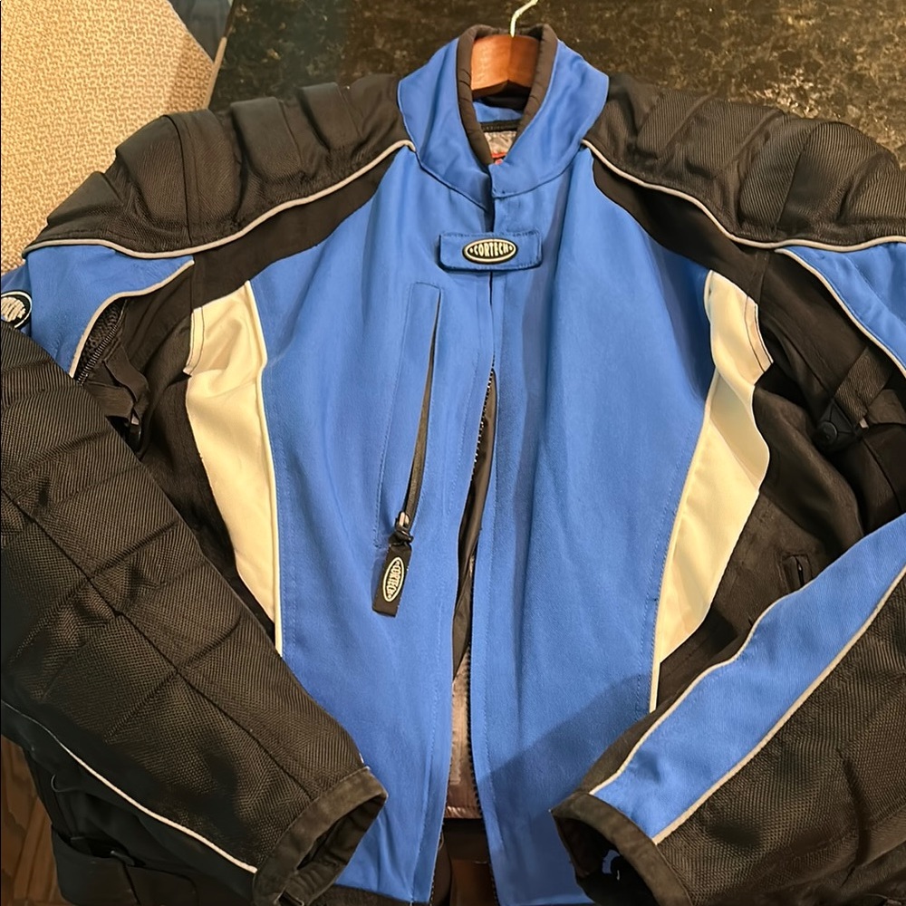 Motorcycle Cortech Blue and Black Performance Jacket with Zipper Closure large